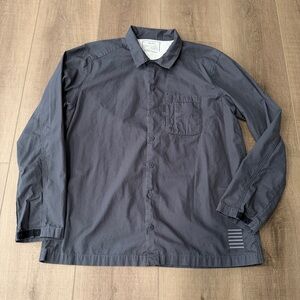 Rapha Mechanics Rusty Rick Shirt Mens XXL Gray Relaxed Fit Cotton Ripstop Button